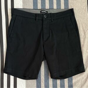Express Men's Modern Black Flat Front Shorts